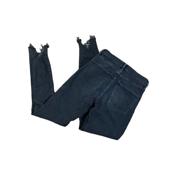 AGOLDE Sophie Shout Distressed Chewed Hem Black mid rise Skinny Jeans - Picture 12 of 14